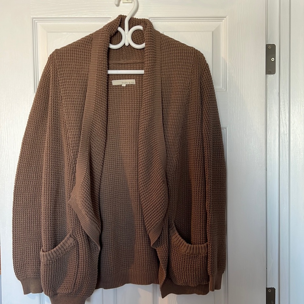 Camel coloured oversized cardigan